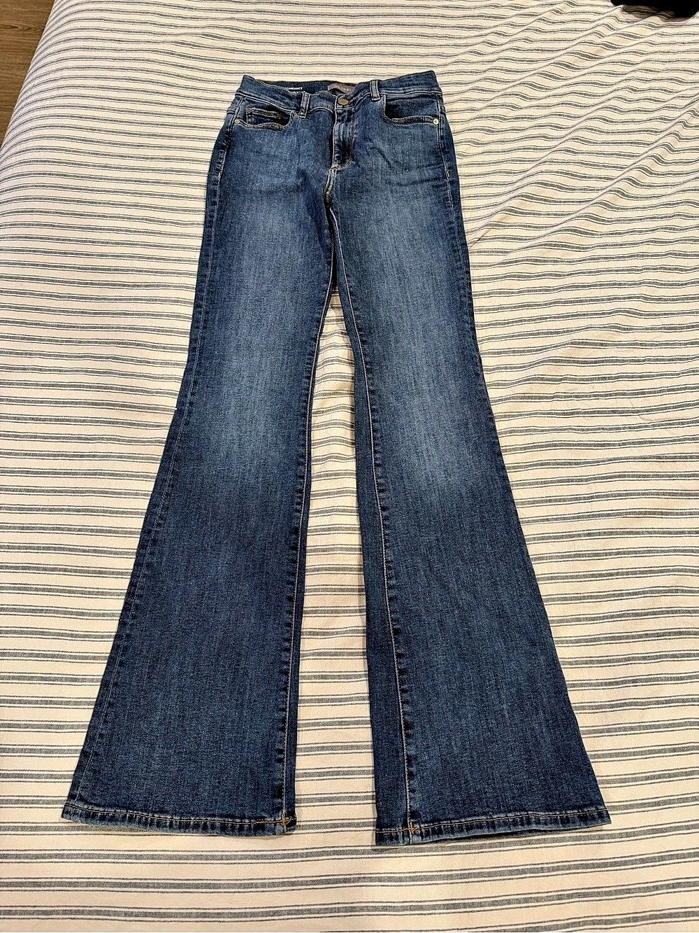 DL1961 Bridget Boot High Rise Flare Jeans in Blue